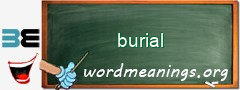 WordMeaning blackboard for burial